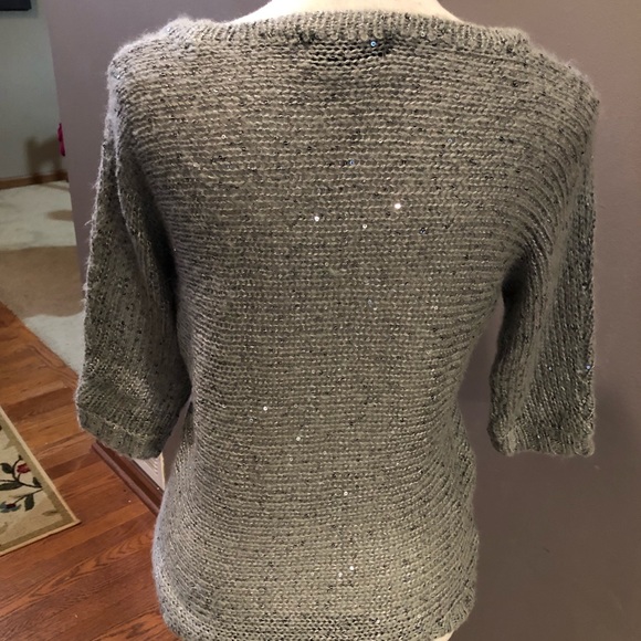 Women’s Pretty Sequin Pink Rose Sweater - Picture 3 of 4